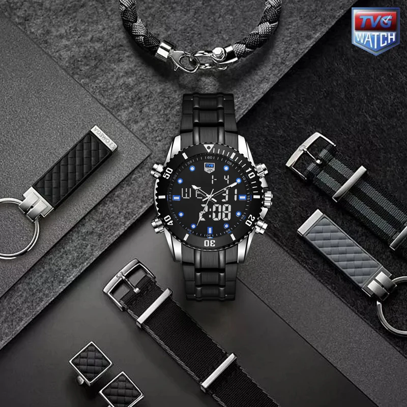 Часы наручные мужские кварцевые водонепроницаемые до 2020 м из нержавеющей