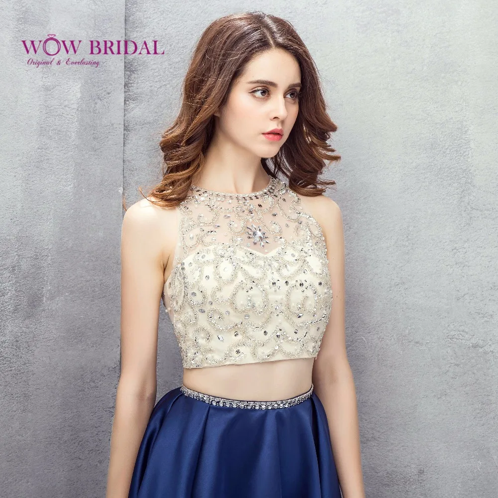 Wowbridal сине-белые короткие платья для встречи выпускников новинка 2021 выпускного