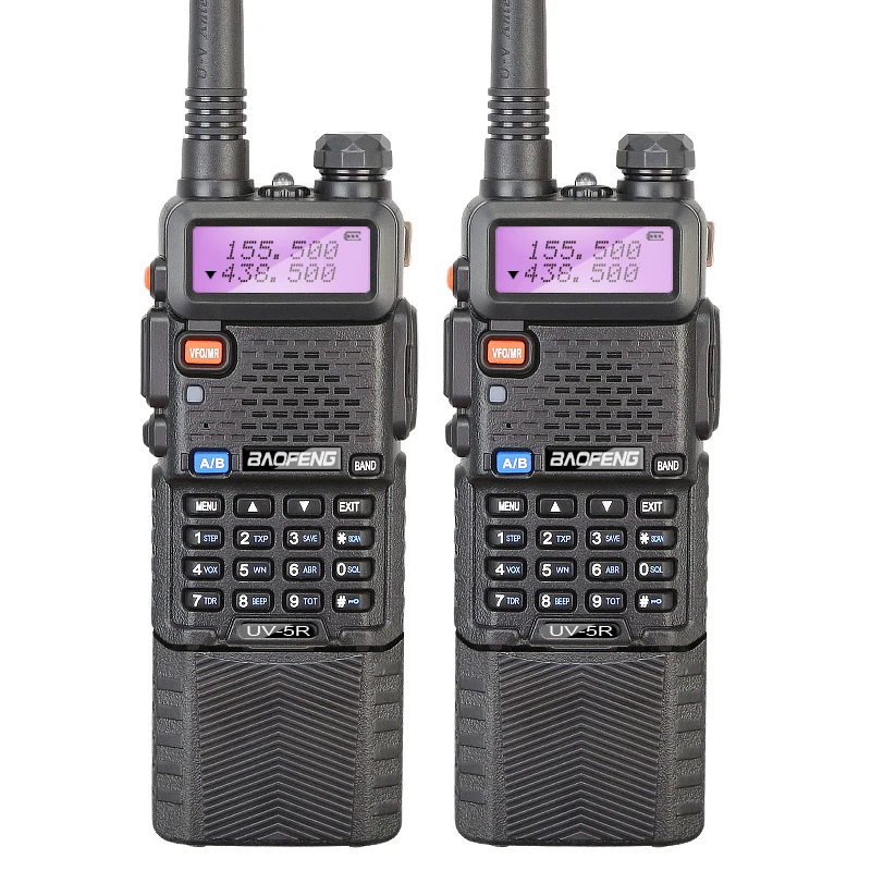 2 шт. Новый BAOFENG UV 5R VHF/UHF двухдиапазонный радио Ручной Tranceiver + наушник длинная