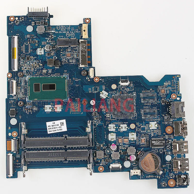 PAILIANG Laptop motherboard for HP Pavilion15-AC 15T-AC PC Mainboard I3-5010U 816811-501 AHL50/ABL52 LA-C701P full tesed DDR3 | Компьютеры