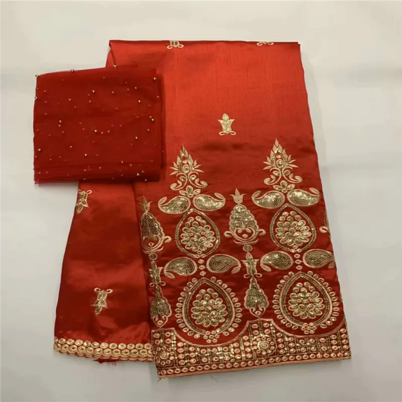 Желтая африканская кружевная ткань с блестками Джордж 2 ярдами французская