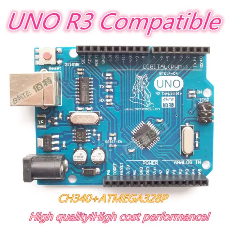 Плата UNO R3 для совместимого MEGA328P CH340 без USB кабеля 1 шт.|board cutter|board programmingboard cable |