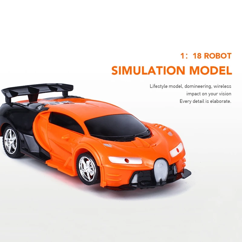 2 In 1 RC Car Sports Car Transformation Robots Models Remote Control Toy Kids(red