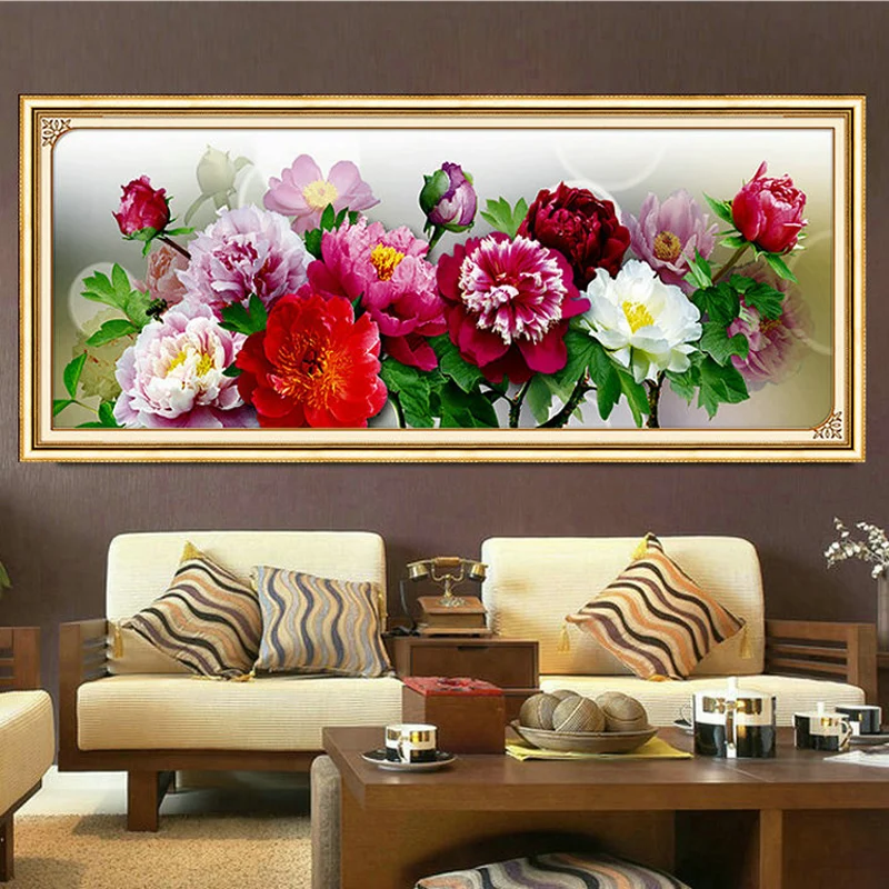 Китайские пионы тенденции 5D сделай сам алмазная вышивка цветы дизайн живопись