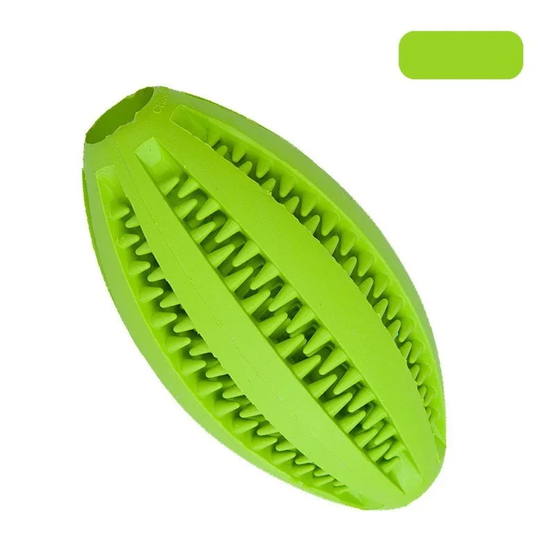 green ПЭТ резиновая игрушка для собаки проливающийся шар шарики оливки Жевательные Зубы чистящий шар еды Забавный интерактивный эластичный шарик - Цвет: green