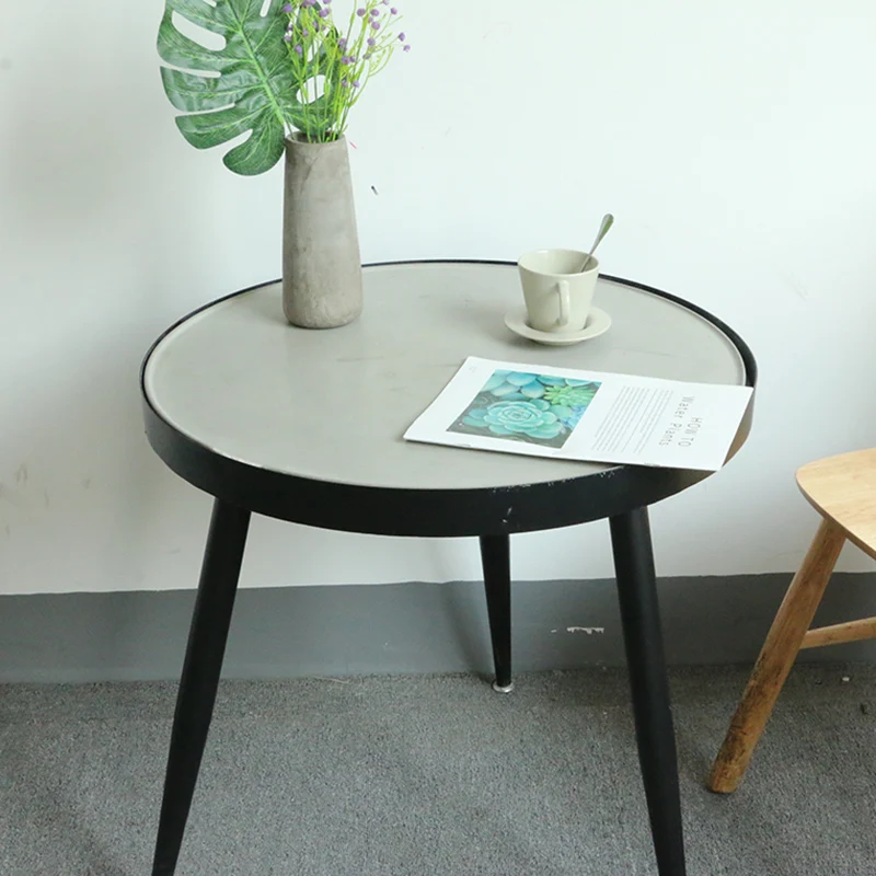 Промышленный стиль чайный столик для отдыха небольшой круглый стол цементный