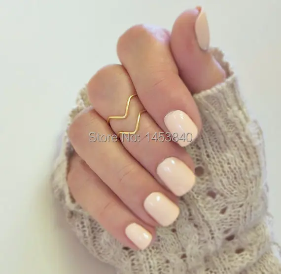 Набор колец с костяшками из 20 кольцо шевроном и вставкой миди изысканное