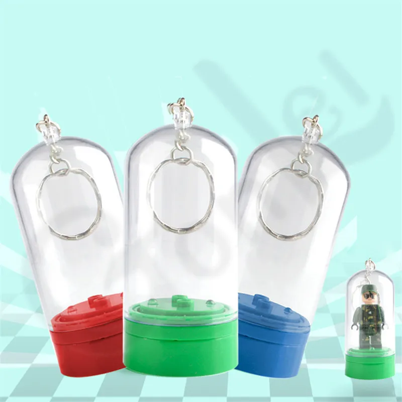 

Wholesale Rotatable Display Box with Keychain Key Ring Fit For lepinng Figure MOC Model Building Blocks Brick Toys