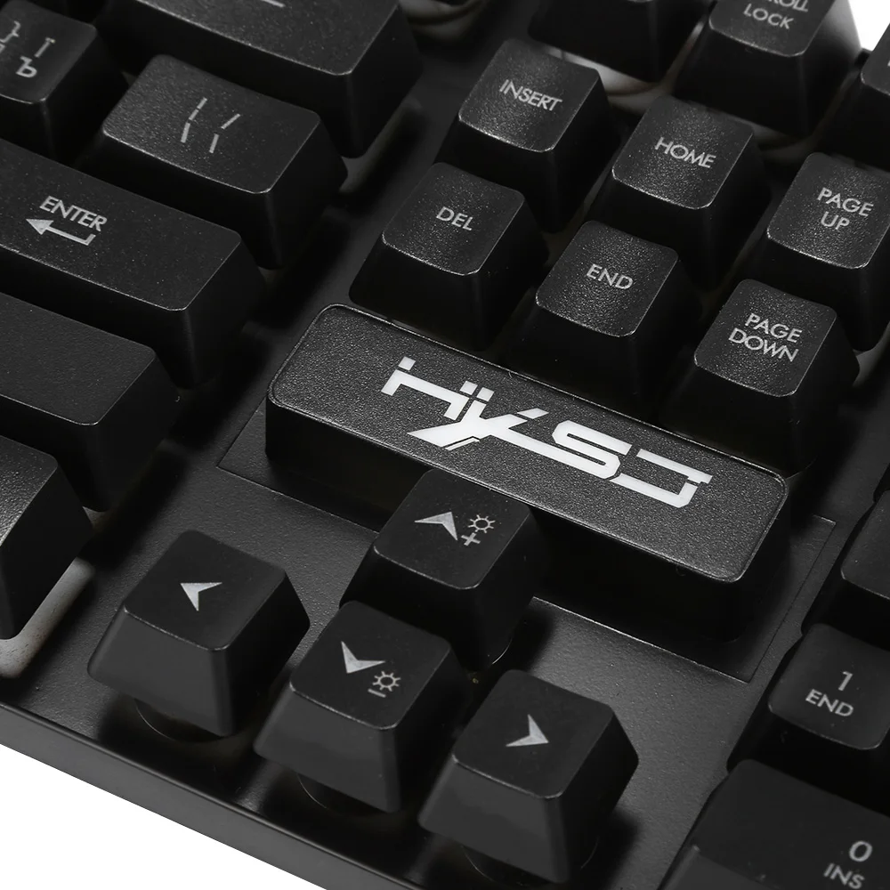 Оригинальный hxsj R8 игровая клавиатура с Подсветка Функция 104 ключей USB Проводная