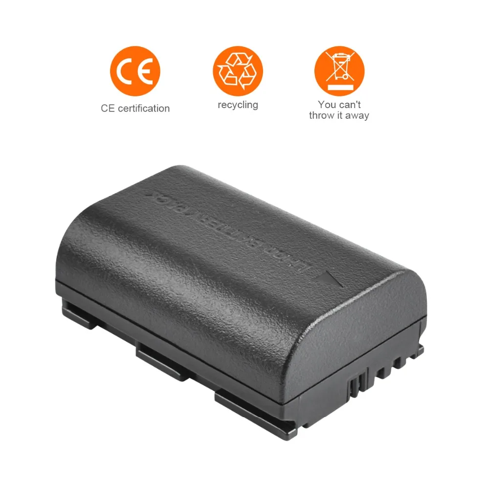2 шт. аккумуляторы и зарядное устройство Powtree для камер Canon EOS 5D Mark II 7D 6D 60Da 80D 5DS 7 в 2800