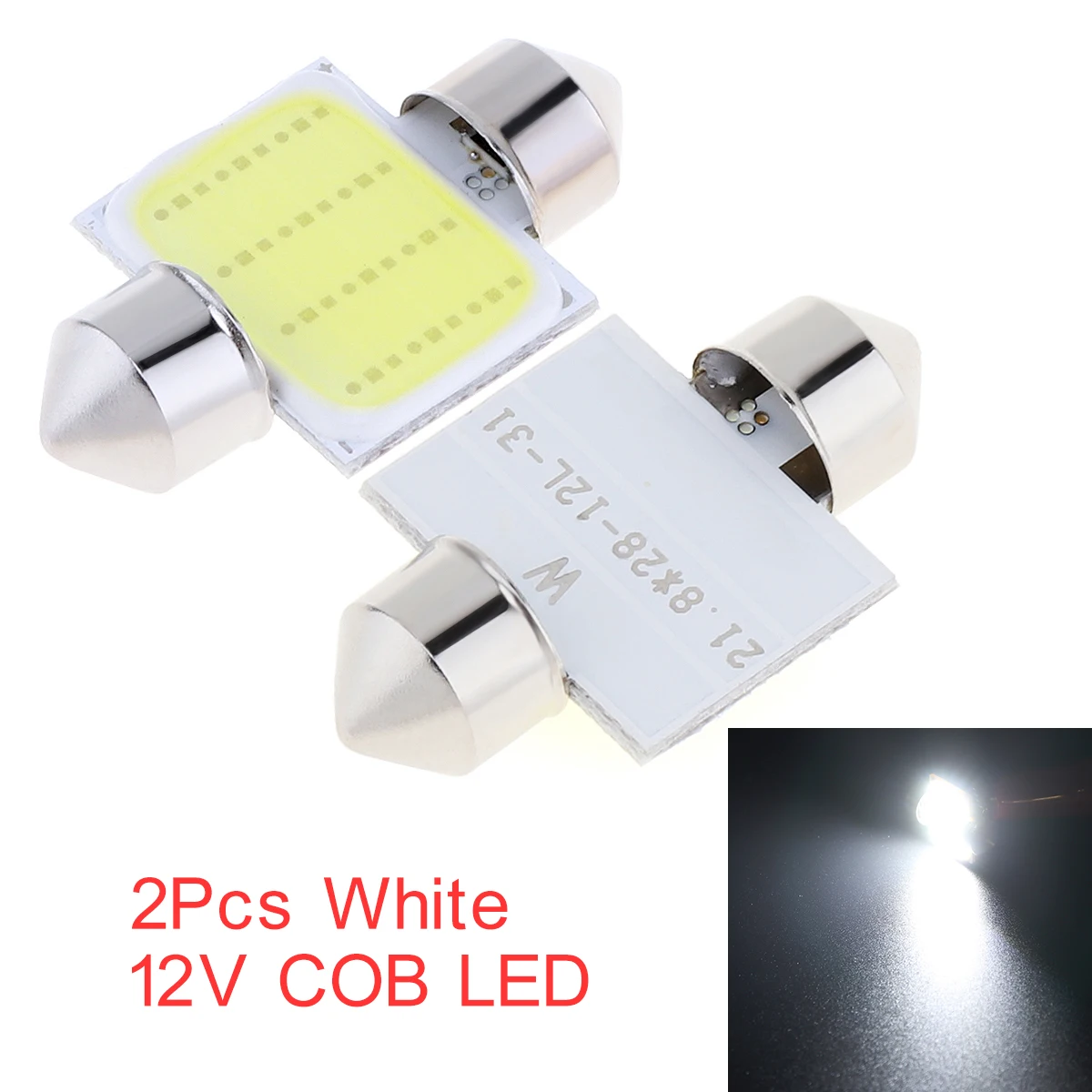 Комплект из 2 предметов белый 31 мм 12 SMD 12V COB светодиодный салона Купол Карта