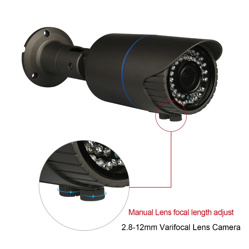 Techage наружная Водонепроницаемая 1080P 2.0MP CCTV POE ip камера 2 8 12 мм варифокальный зум