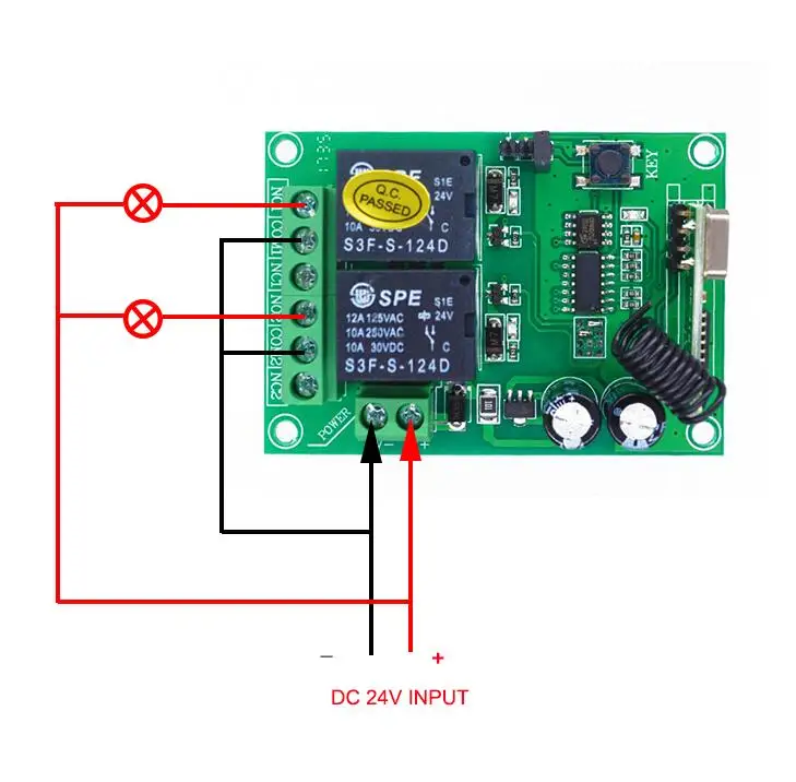 433mhz DC 24V 2CH RF Беспроводная система дистанционного управления teleswitch универсальные
