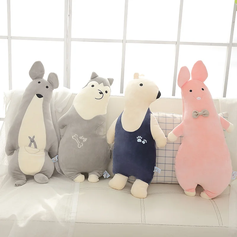 

1pc Little cucu Animal Pillow Pig Kangaroo Polar bear Husky Cartoon Image Creative Plush Toy soft stuffed cushion children Gifts