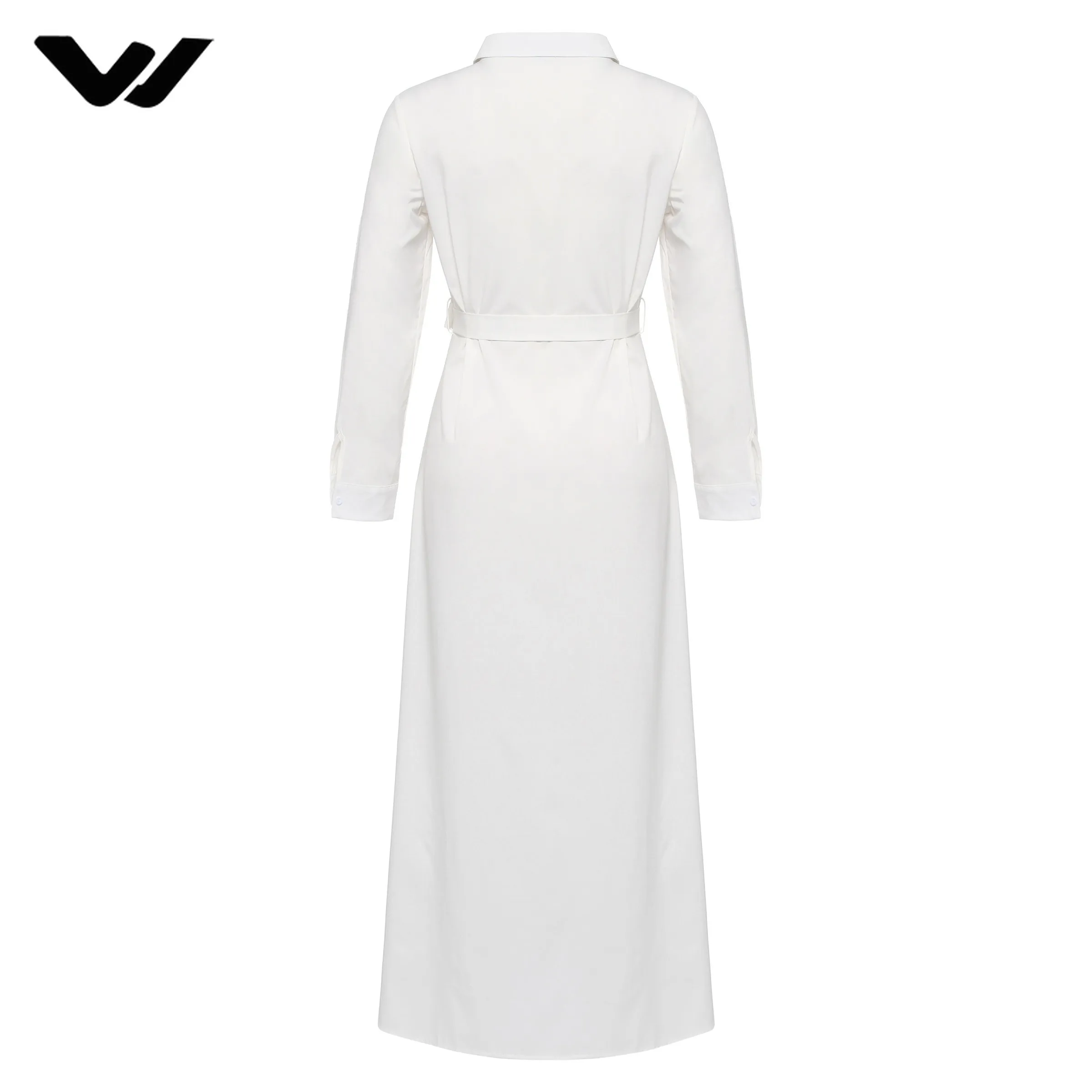 Pure White Split Sexy Dress Women 2018 New Fall Button Waist Cotton Bandage Female Street Simple Shirt Dresses | Женская одежда