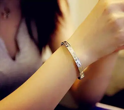 

YUN RUO Meteor Star Bangles Titanium Steel Rose Gold Color Birthday Gift Woman Man Fashion Jewelry Free Shipping Never Fade