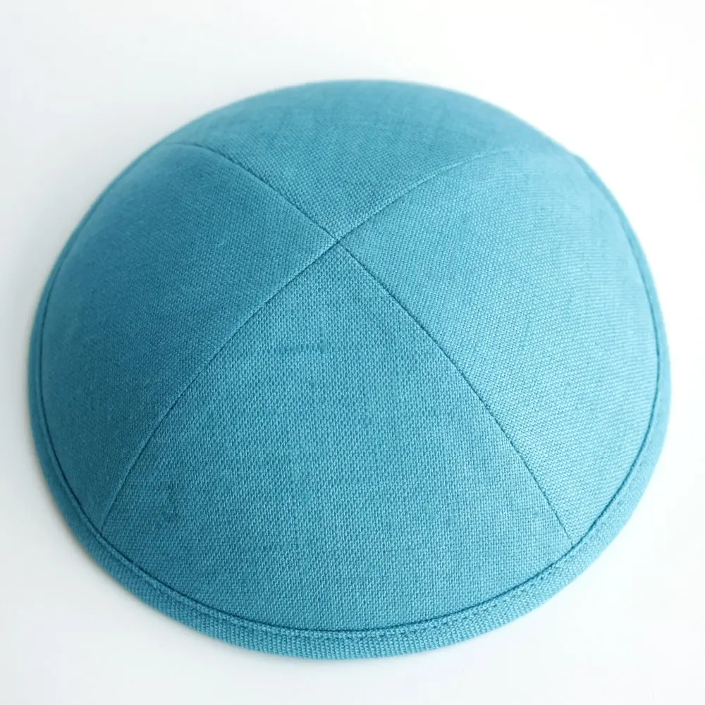 Голубой льняной кеппот с изображением Иудейского Yarmulke Kippah kippot 17 см колпачки
