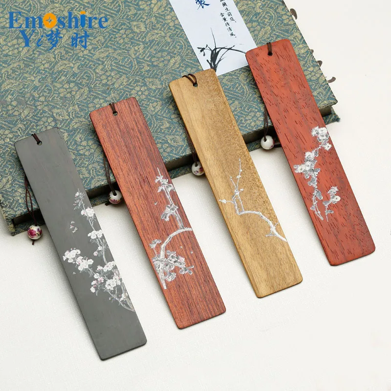 Набор закладок из красного дерева с цветочным рисунком черное дерево креативные