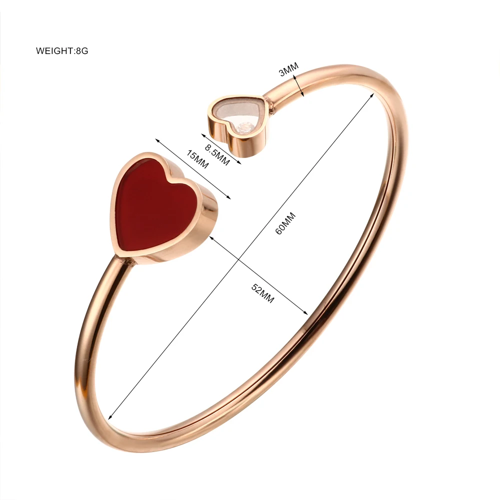 Модный черный красный браслет MSX в форме сердца с прозрачным цирконием женские