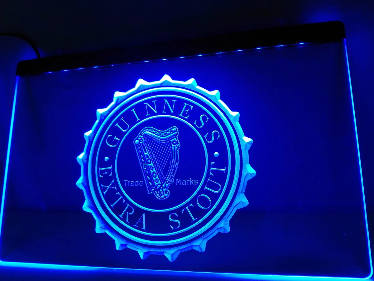 LE096b Guinness Винтаж логотипы пивной бар светодиодный неоновый светильник знак|sign