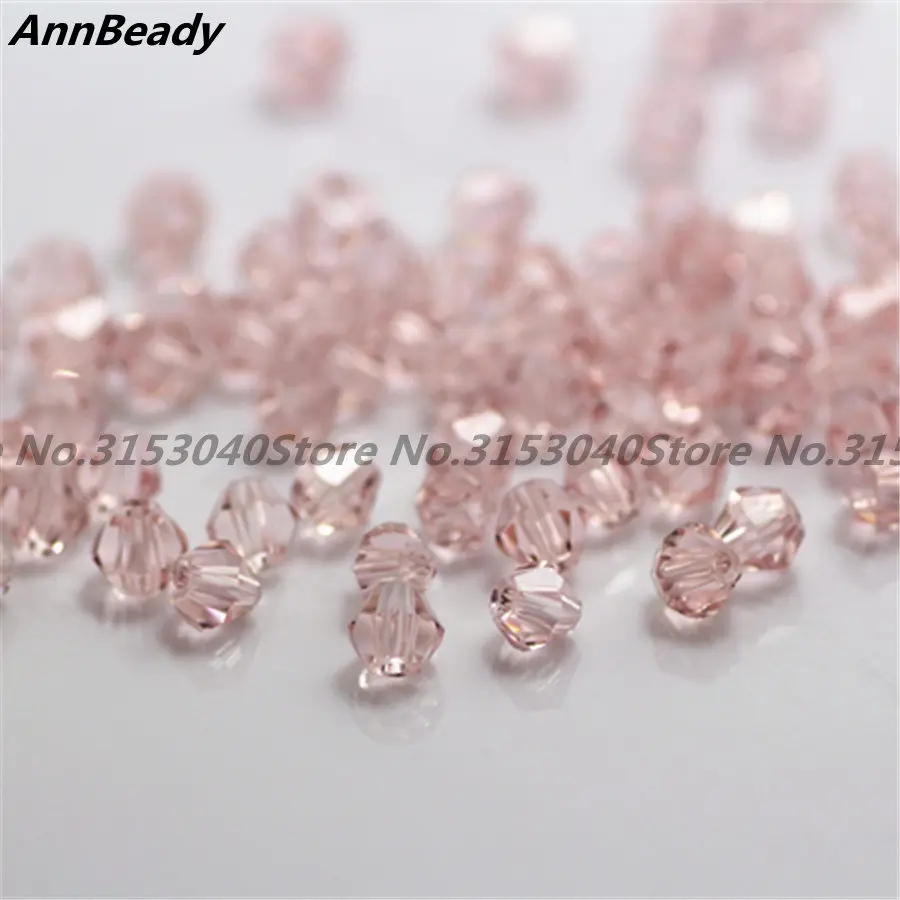 Pink 100 шт покрытые красной медью 4 мм двухконусные хрустальные бусины стеклянные бусины россыпью разделительные бусины Сделай Сам ювелирные изделия Австрийские хрустальные бусины - Цвет: Pink