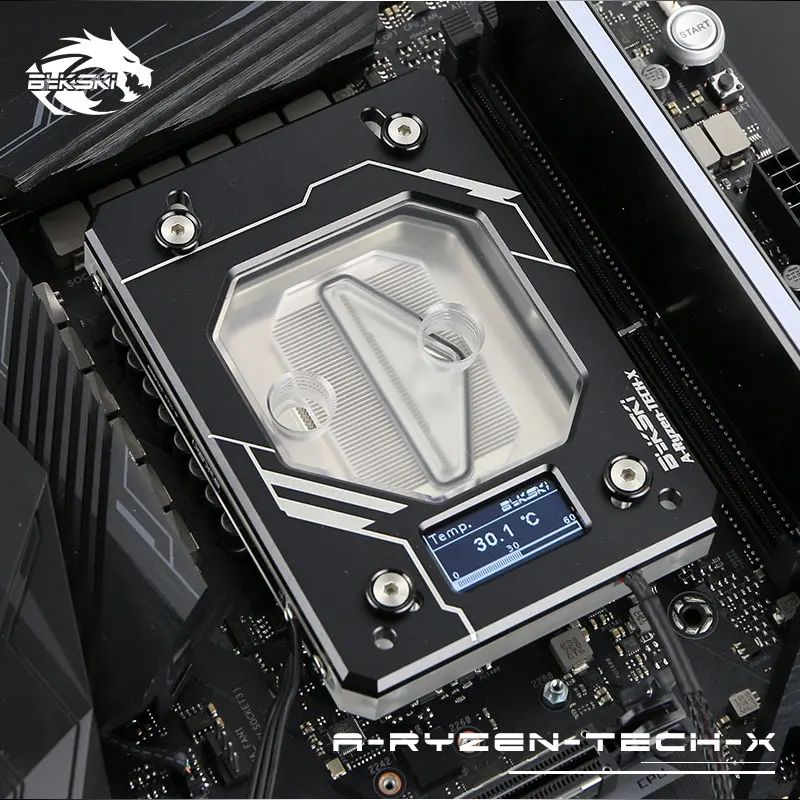 Bykski водный блок процессора для AM3/AM4 + X399 температурный цифровой дисплей OLED CPU