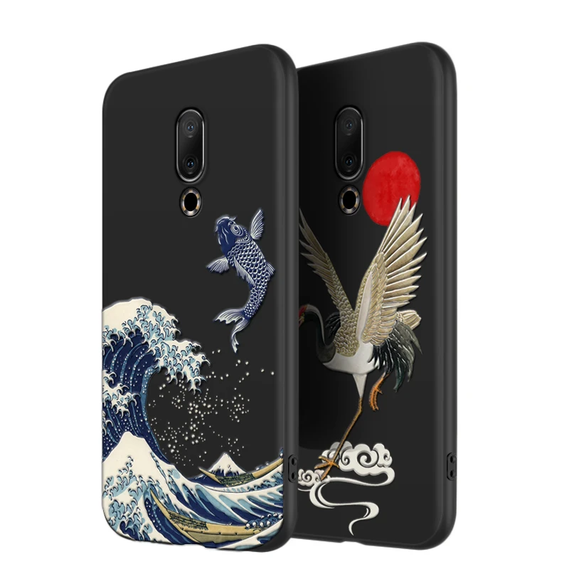 Чехол для Meizu 16 16th Plus 3D рельефная Матовая Мягкая задняя крышка Официальный чехол