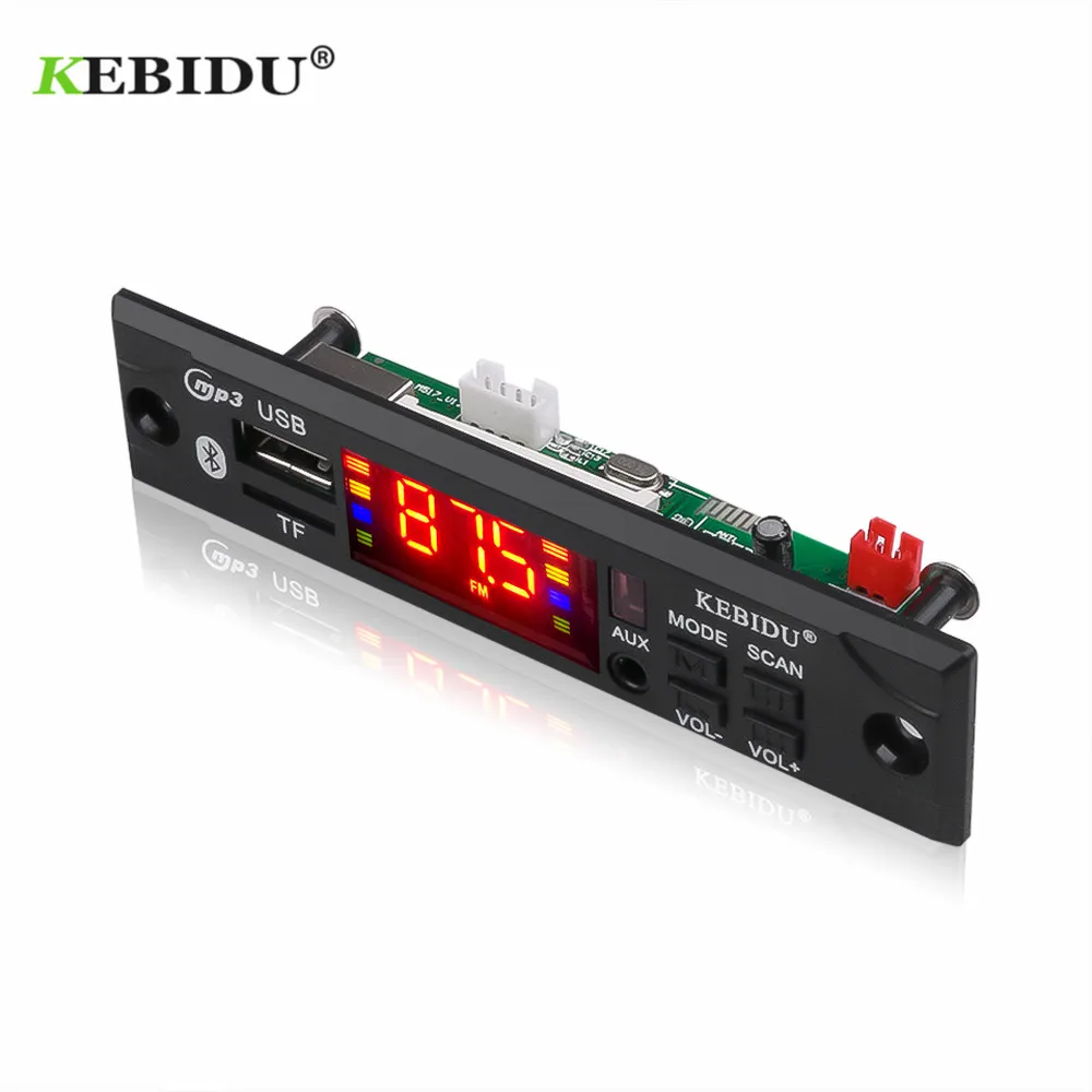 Kebidu USB TF FM радиомодуль автомобильная аудиосистема Беспроводная Bluetooth 5 в 12 В MP3 WMA