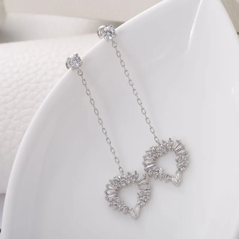 Высококачественные винтажные длинные висячие серьги с австрийскими кристаллами