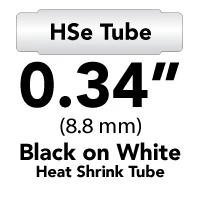 Термоусадочная трубка 2 Pack HS221 HSE221 0,34" черная на белом для портативного принтера Brother PTE300 PTE500 PTE550W PT-P750WVP.