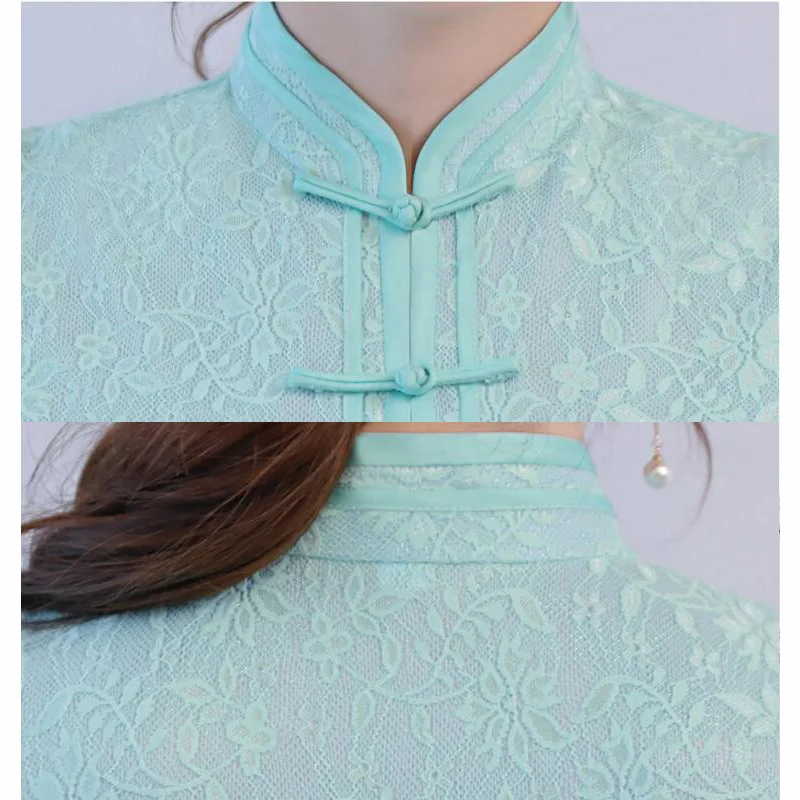 

Short Style Red Women's Mini Cheongsam Traditional Chinese Lace Qipao Dress New Arrival Vestido Size S M L XL XXL XXXL 27513A