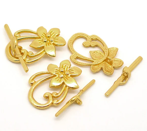 DoreenBeads 10 комплектов золотистые Цветочные тумблеры 20*30 мм (B00988) yiwu | Украшения и