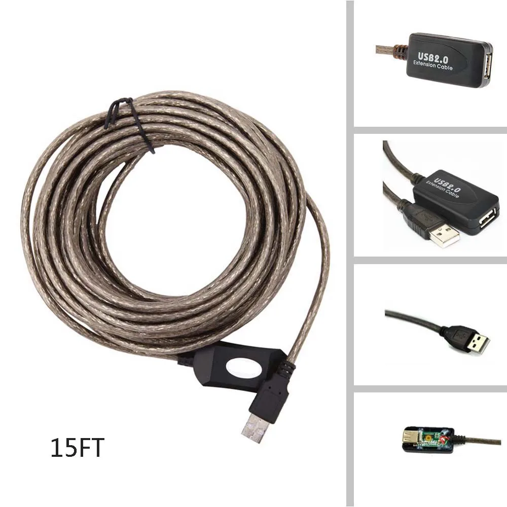 DANSPEED 30FT USB 2,0 Активный репитер мужского и женского пола F/м кабель-удлинитель шнура адаптера 5/10/15/20 метров