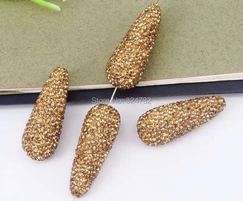 10 шт. золотых кристаллов со стразами коннектор с бусинами длинные Подвески для