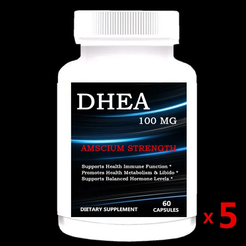 5 bottles DHEA(100 мг Максимальная сила, 60 шт) для улучшения сбалансированного уровня гормонов для женщин и мужчин-здоровый метаболизм, иммунная функция - Цвет: 5 bottles