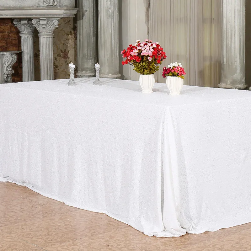 

HOT SALE ! 48*72inch, 60*102inch Sequin table cloth 3pcs For Wedding Hotel Banquet christmas table cloth Marious FREE SHIPPING