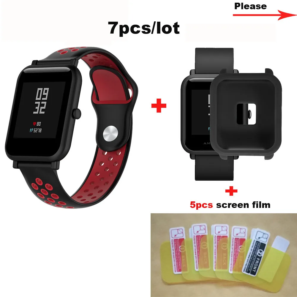 Amazfit Bip защитный ремень Чехол пленка для экрана для Xiaomi Huami Amazfit Bip Lite часы с силиконовым ремешком на запястье чехол s пленка
