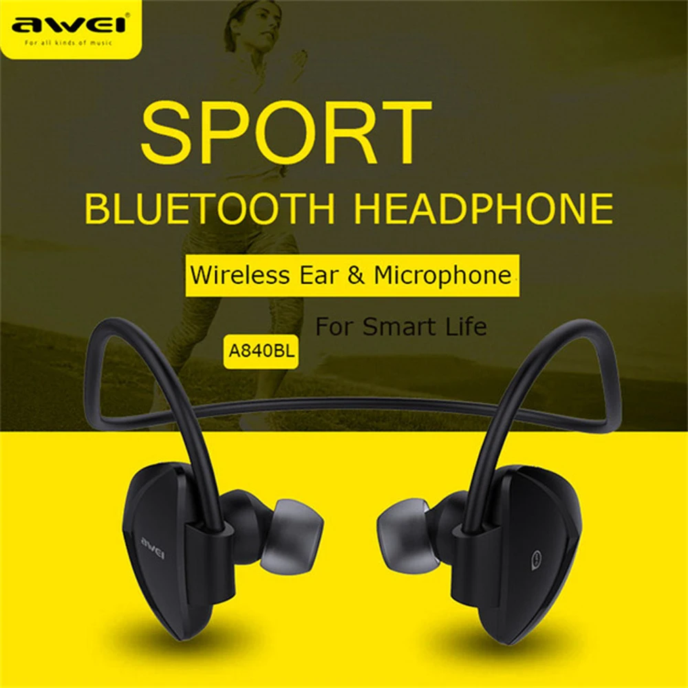 Awei спортивные наушники вкладыши беспроводные Blutooth гарнитура Auriculares Bluetooth для