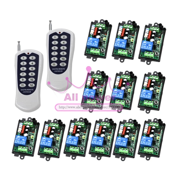 Один комплект 1-канальный цифровой беспроводной светильник т дистанционного