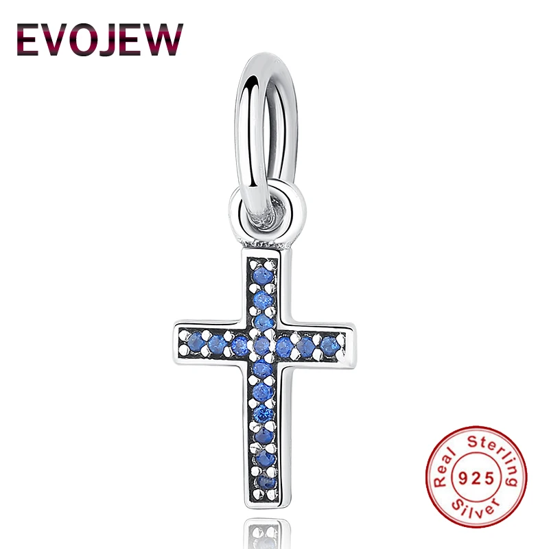 EVOJEW 925 Sterling Silver Beads fit Pandora Bracelets&ampbangle Original Cross Lucky Clover Heart Dangle Charms DIY Jewelry | Украшения и