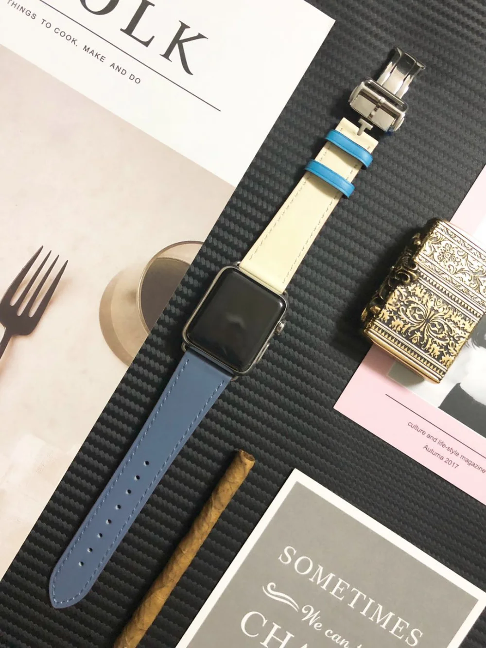 Высококлассный складной ремешок из натуральной кожи с пряжкой для Apple Watch 44 мм 42 мм 38 мм 40 мм браслет из натуральной кожи для iWatch 4 3 2 1 ремешок