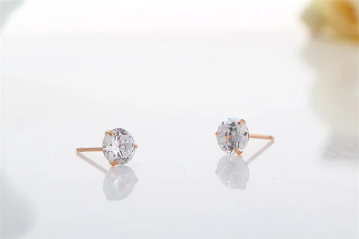 Женские серьги гвоздики с фианитами 6 мм|crystal stud earrings|stud earringsstud earrings for women |
