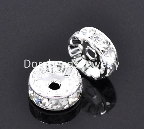 DoreenBeads Бесплатная Доставка! 50 Ясно Горный Хрусталь Rondelle Шариков прокладки 10x4 мм