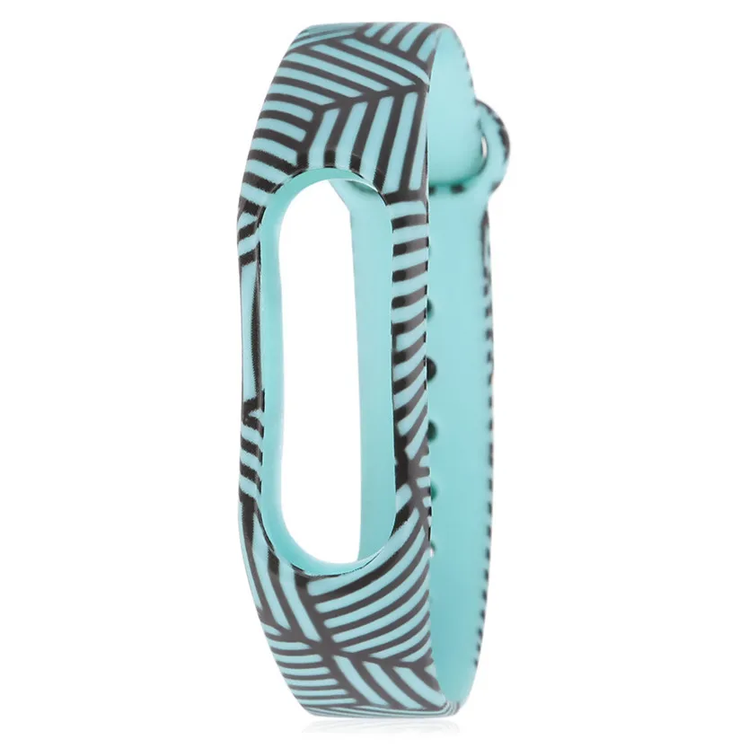Новый Модный шаблон ТПУ Смарт наручные часы ремешок для Xiaomi Miband 2 Jun29 #2 Прямая
