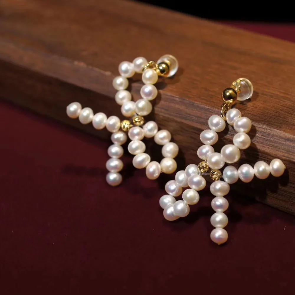 Женские сережки капельки ручной работы ANI 14 K золотые серьги с натуральным