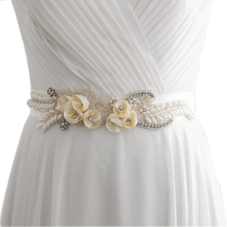 5pcs/lot Hot Sell Sash Bridal Beaded Belt With Petite Flowers Wedding Applique Women Waistband Girls Headband | Свадьбы и торжества