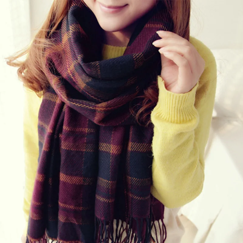 C9 Бренд осень зима женский шарф теплые кашемировые шарфы для женщин плед женский модный шарф шаль накидки - Цвет: C9