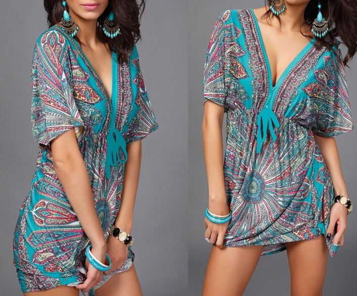 Wemon dresses summer v-neck sexy The milk silk dress Big yards Beach resort | Женская одежда