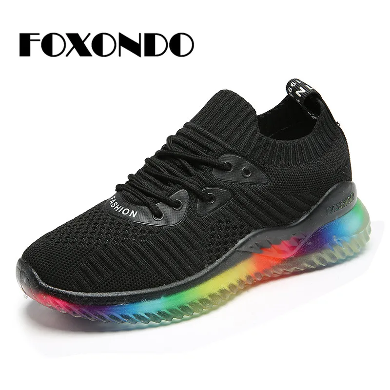 FOXONDO/Новинка 2019 года сезон весна Модные женские кроссовки на плоской платформе из