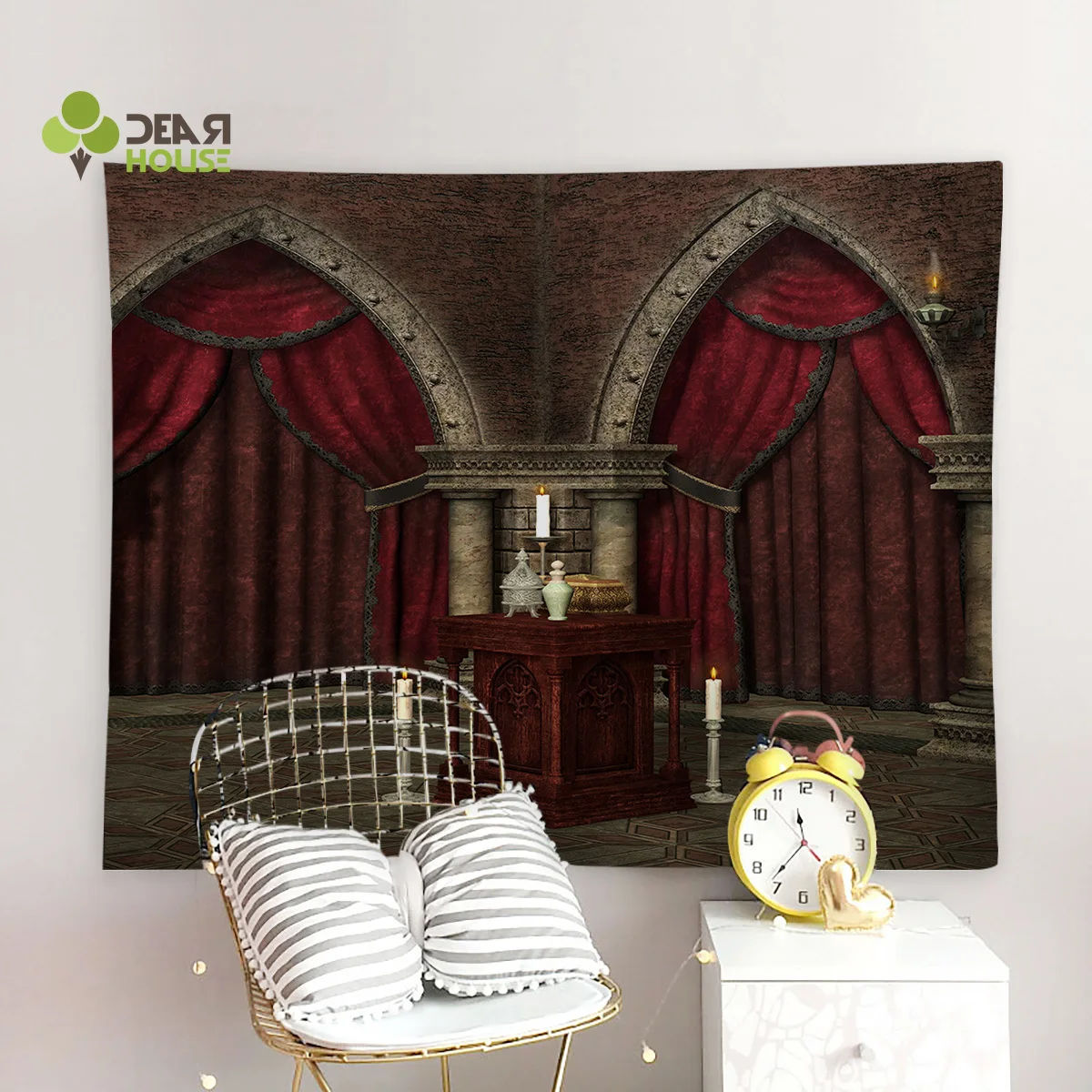 Dearhouse Gothic Mysterious Dark Room Wall Decor Bedspread Tapestry Coverlet Bedding Curtain Blanket Throw Sheet Towel | Дом и сад